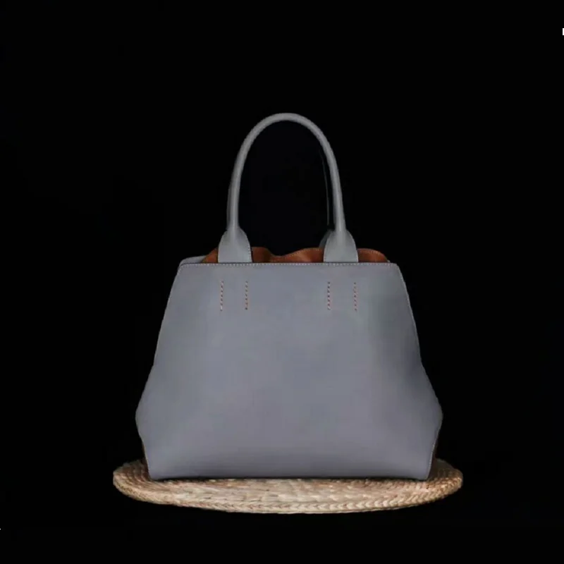 Leder tasche light Grey Rindsleder Taschen Haut Hobo 100 Mode Brown Tasche Schulter Echtem Große Handtasche Frauen Aus Kuh Crossbody Ketten Natürliche Echt wqFUnBSz