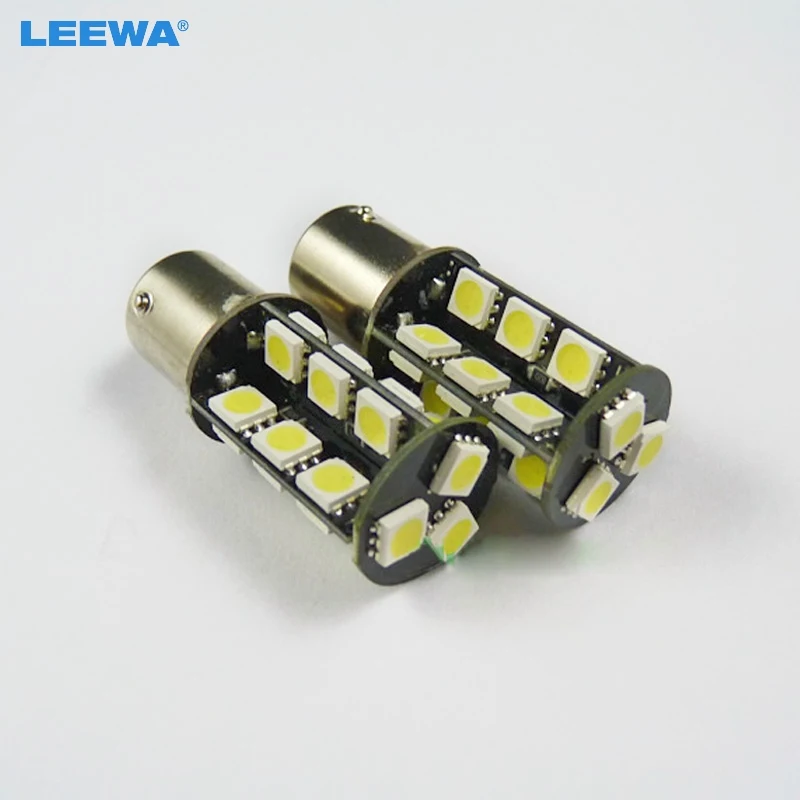 Leewa 10 шт. белый BA15S/1156 5050SMD 27leds P21W Автомобильные светодиодные лампы Включите стоп-сигнал # CA3081