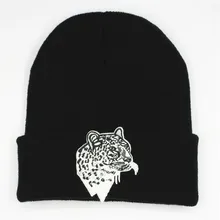 LDSLYJR леопардовая вышивка утолщенная вязаная шапка зимняя теплая шапка Skullies шапка бини шапка для мужчин и женщин 71