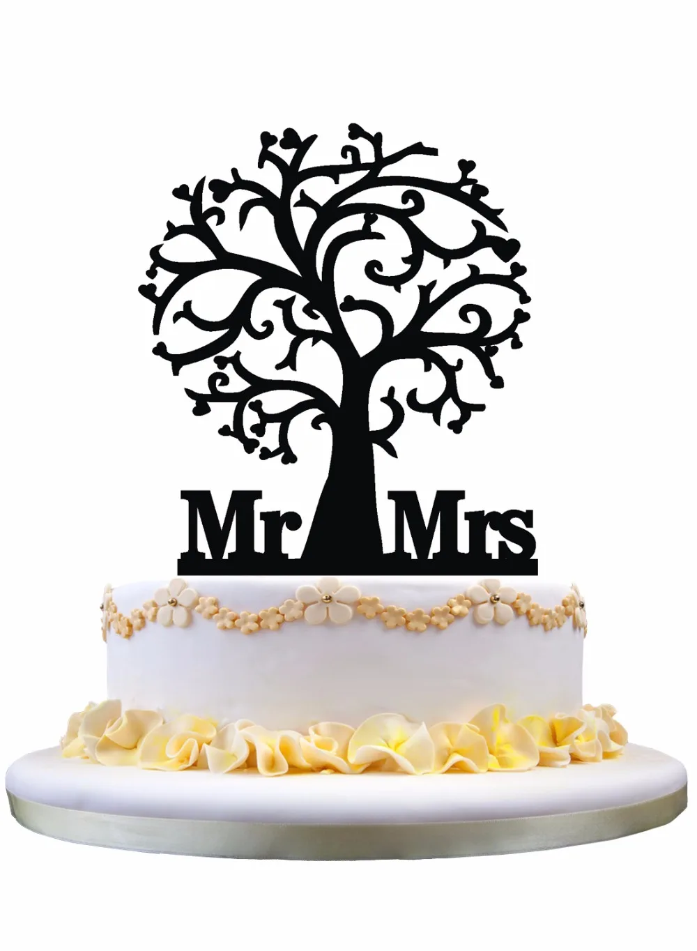 Meijiafei Mr and Mrs Cherry Blossom Tree Unique Wedding Cake Topperin