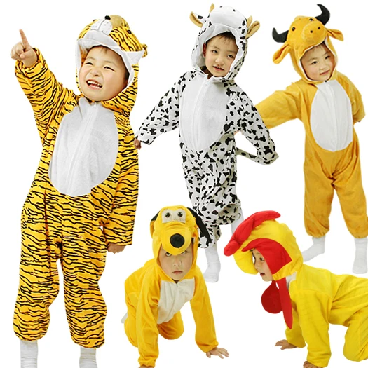  Hot Children Kids Animal Cosplay Costume Dinosaur Tiger Elephant Holiday Halloween Animals Jumpsuit - 32800374872