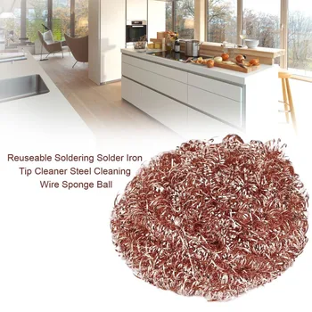

Reuseable Soldering Solder Iron Tip Cleaner Steel Cleaning Wire Sponge Ball Soldering Accessory Easy To Clean Kitchen Supplies
