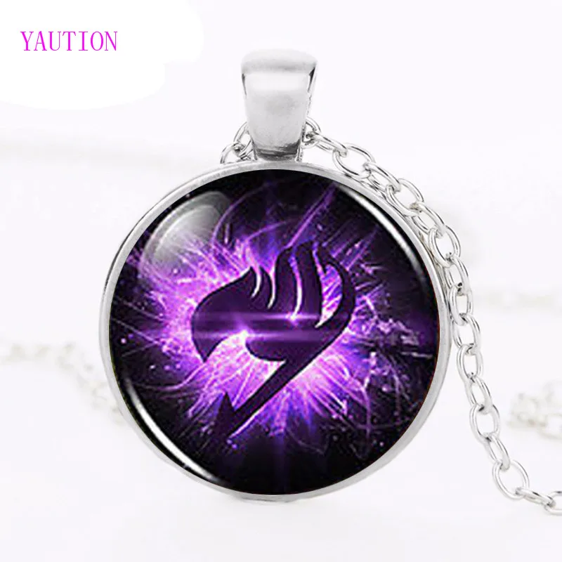 

YAUTION Anime Fairy Tail Guild Marks Purple Wing Pendant Steampunk Necklace dr who 1pcs/lot alice in wonderland jewelry