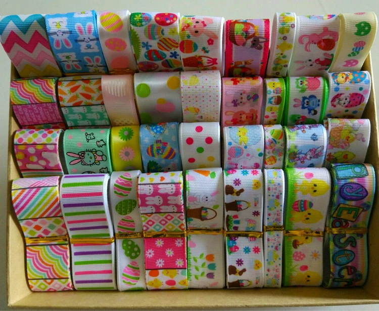 

New Mix Ribbon Easter day ribbon mixed Style/size randomly 12y/lot (1y/pc) hairbow ribbon