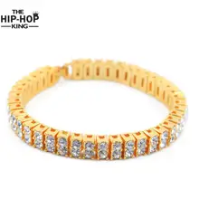 2 Fila Diamante de Simulación de Iced Out Hombres Señora Bling HipHop Cadena de Tenis Pulsera 8 “pulsera punky