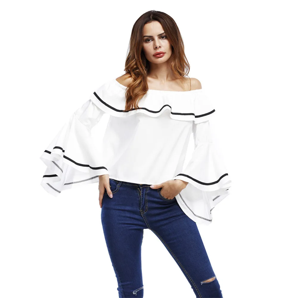 Autumn Women T shirt 2017 off shoulder crop top t shirts hot sale solid short t-shirts for women clothing fashion slim t-shirt (7)