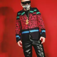 Парикмахер бар певец из ночного клуба куртка DJ DS письмо тонкий контрастный цвет костюм хип хоп сценический костюм модный блейзер для мужчин