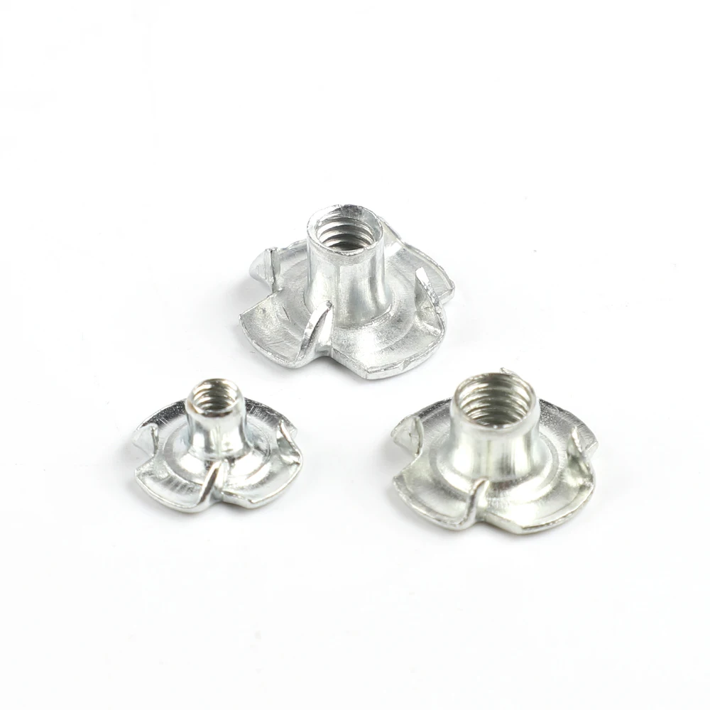 

10PCS M3 M4 M5 M6 M8 M10 Zinc Plated Four Claws Nut Speaker Nut T-nut Blind Pronged Tee Nut Furniture Hardware