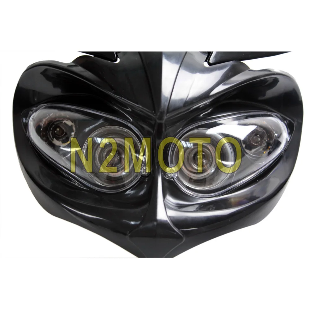 Настраиваемая фара переднего света для мотоциклов черная фара Dirt Bike Dual Sport Streetfighter Head Light XR DRZ DR400 650 450 Z Enduro