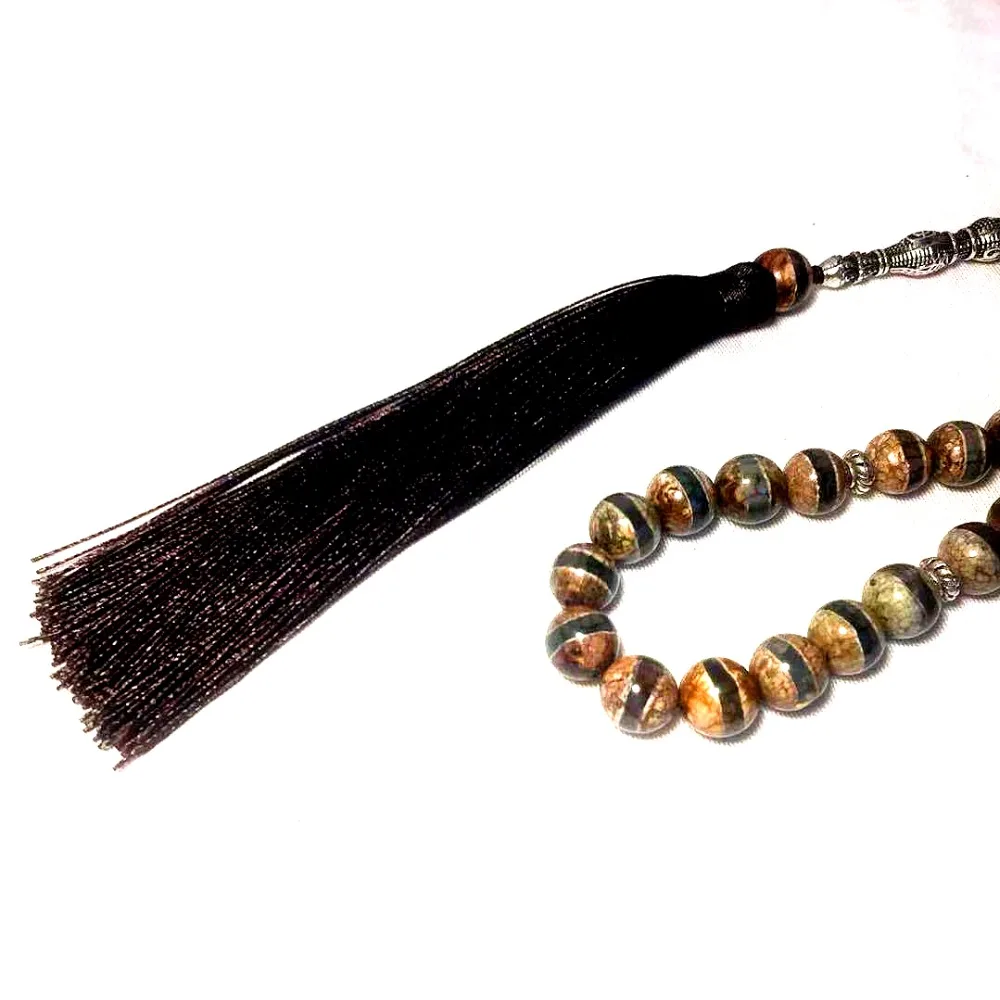 

ECHSUN Pure Natural Muslim Taisbiha Rosary 10mm 33 Beads Tassel abalorios Religious Articles Jewelry Handmade Retail Wholesale