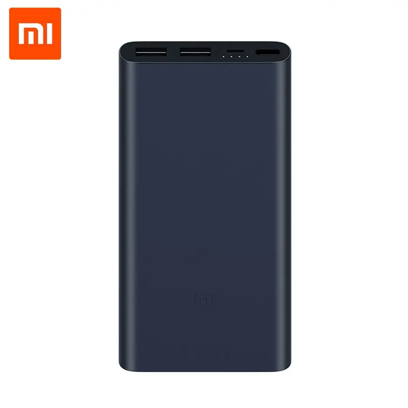 Xiaomi Mi внешний аккумулятор 2i 10000mAh внешний аккумулятор зарядное устройство двойной USB 10000 PLM09ZM 18W быстрая зарядка выход для телефона - Цвет: Black Navy