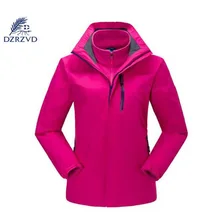 DZRZVD зимняя женская походная куртка 2 в 1 для активного отдыха для альпинизма, рыбалки, катания на лыжах, водонепроницаемая ветрозащитная теплая куртка из двух предметов