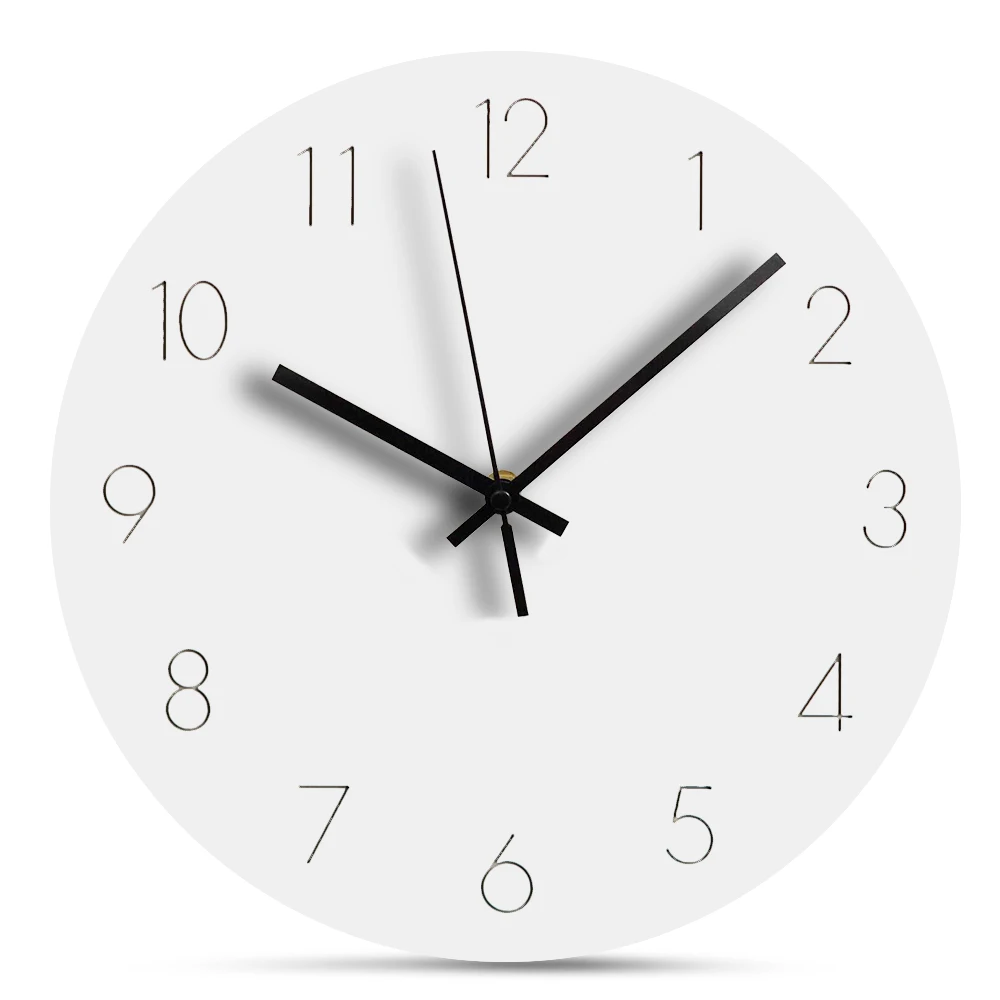 

Europe Slient Wooden Wall Clock Decorative Digital Clock Modern Design Circular Hanging Wall Clocks Arabic Numeral Home Decor