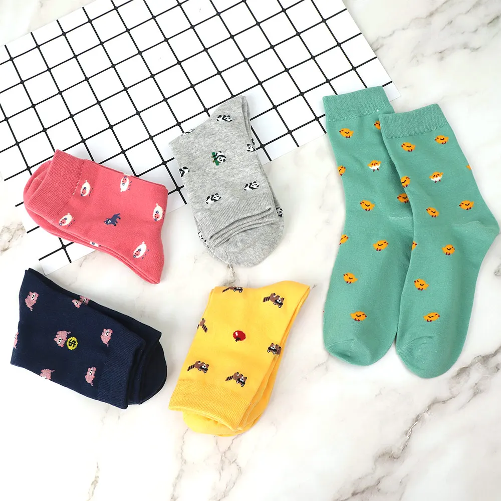 1Pair Socks Women Cute Animal Fashion Thick Warm Casual Winter Autumn Soft Cotton Floor Sleeping Females Korean Style Socks