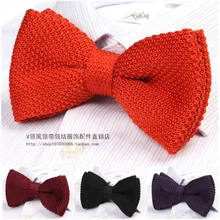Однотонные галстуки-бабочки для мужчин, зимний галстук-бабочка, мужские свадебные банты, мужские однотонные вязанные галстуки-бабочки, модные повседневные брендовые Галстуки