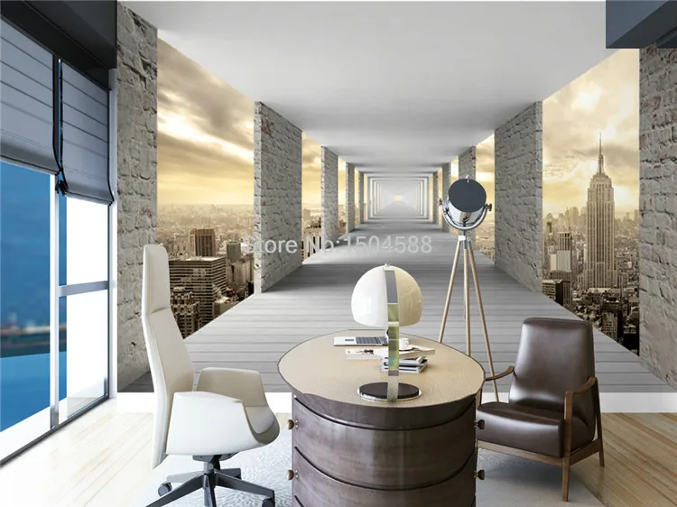 Современный простой настенной бумаги 3D стерео геометрии городское здание фото обои личности Творческая гостиная спальня Фреска