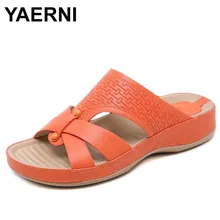 YAERNILadies/Шлепанцы из пробковой кожи; женская домашняя обувь; OfficeSlippers; пляжные летние шлепанцы; Sandalias De Verano Para Mujer