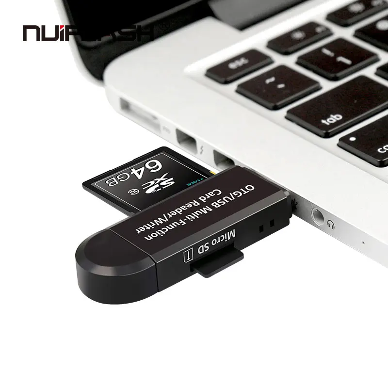 Nuiflash usb 2,0 мульти считыватель карт памяти OTG android адаптер мини кардридер для micro SD/TF microsd считыватель компьютера