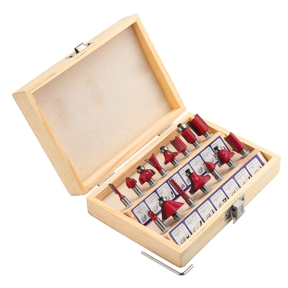

Hot Wood Cutter Hand Tools Mill Carpenter Carving Parting tool 15pcs/set Diam Moulding Milling Tools Multifunction
