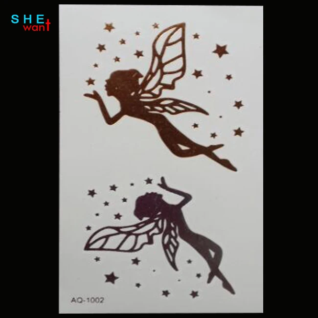 

2017 Real Rushed Painted Body Art Tattoo Temporary Stickers Waterproof Metal Flashlight Elf Fake Tattoos Taty