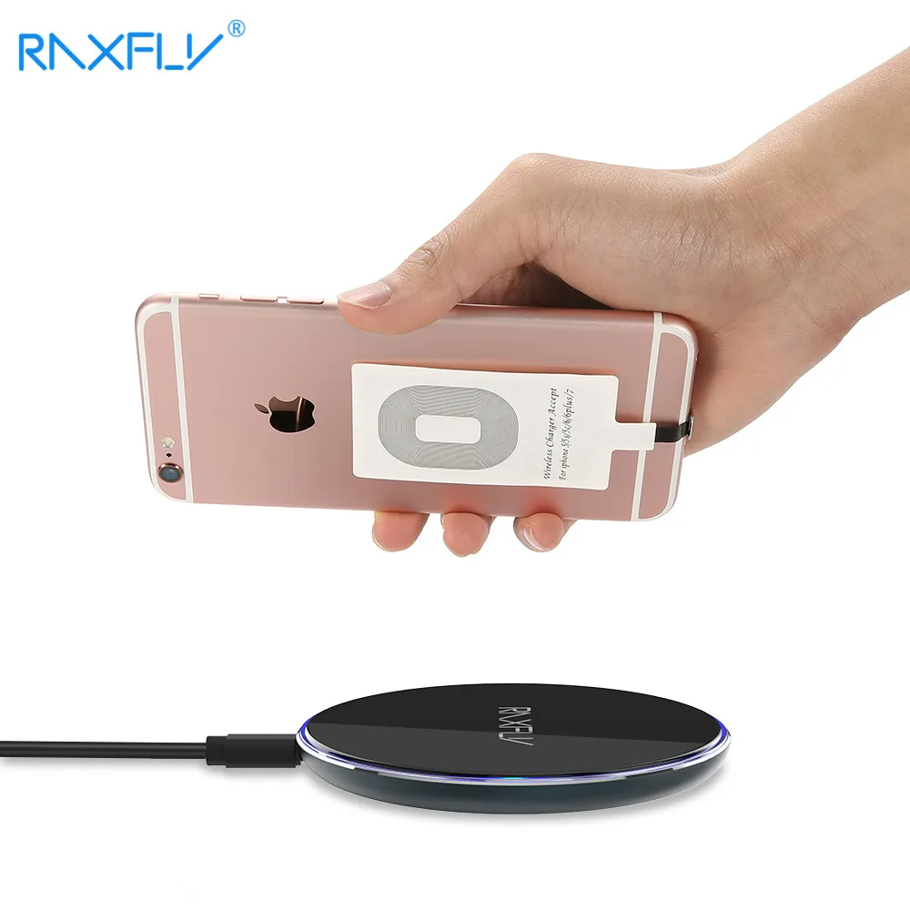 RAXFLY Беспроводное зарядное устройство приемник для iPhone 7 6 6s Plus QI адаптер Micro USB Type c