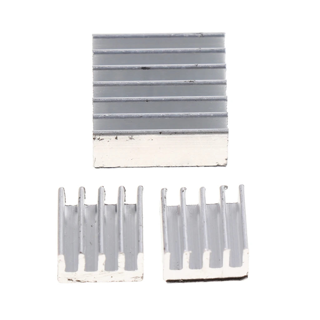 3Pcs Extruded Aluminum Heatsink For High Power LED IC Chip Cooler Radiator Heat Sink 14*14*5mm/ 8*8*5mm