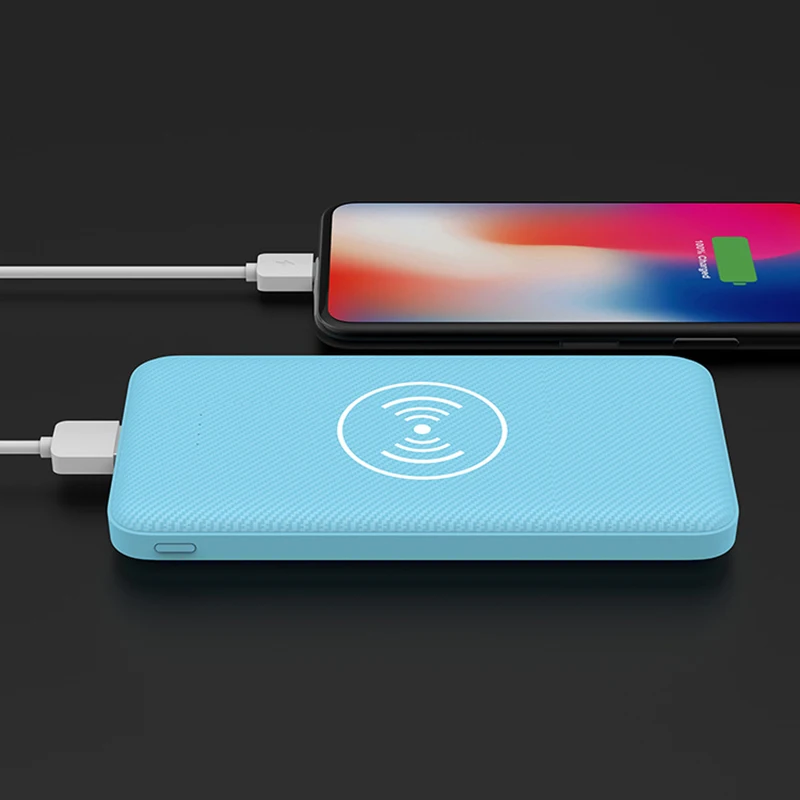 New Fast QI Wireless Charger Power Bank 10000mah Dual USB External Battery Charger Poverbank for iphone X 8 Samsung S8 Note 8