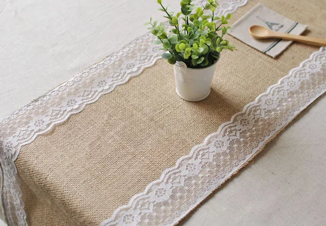 5 unidslote barato boda caminos de mesa arpillera vintage yute arpillera encaje camino de - Caminos De Mesa 5 unidslote barato boda caminos de mesa arpillera vintage yute arpillera encaje camino de - Caminos De Mesa
