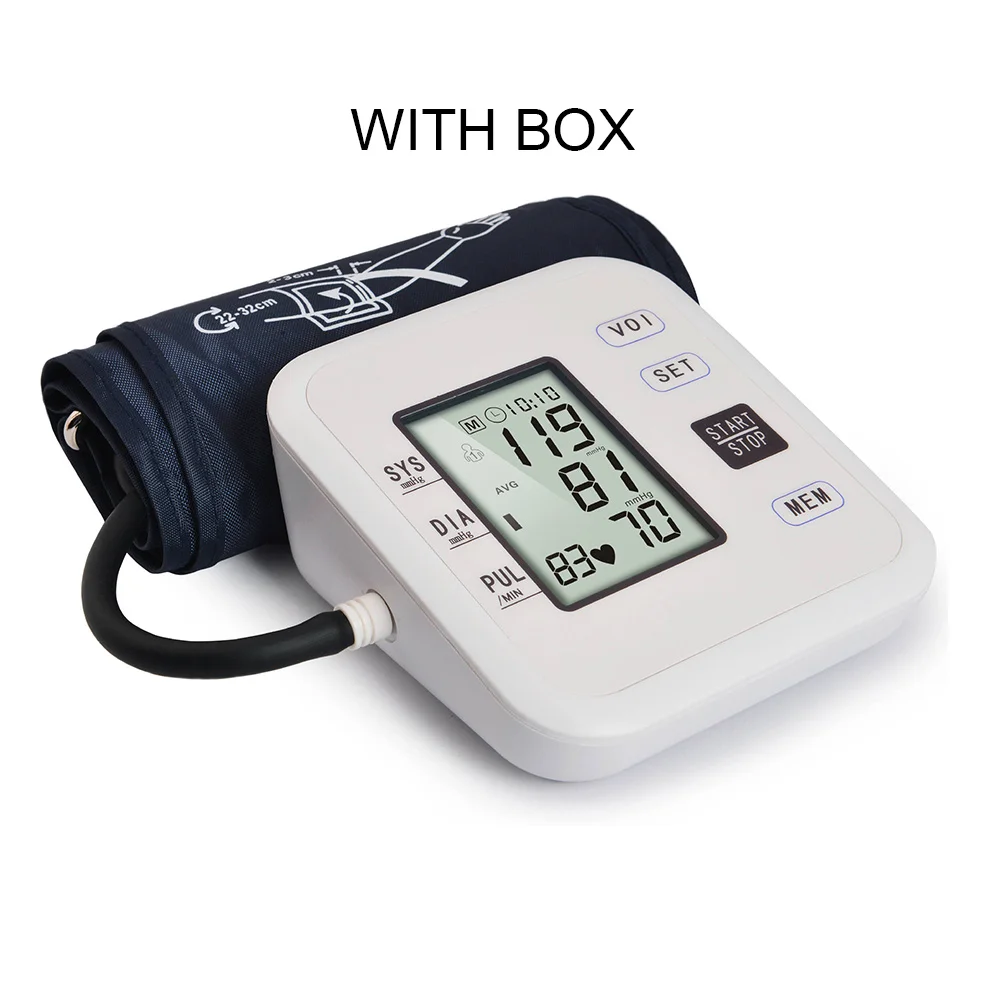 Монитор артериального давления на руку тонометр Медицинское оборудование ЖК-аппарат для измерения давления пульсометр монитор машины - Цвет: set3 white box