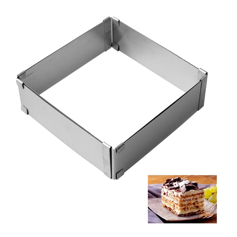 

Molds for Cake Baking Adjustable Stainless Steel Round Square Cake Molds Retractable Mousse Cake Mould Cake Tools for Baking