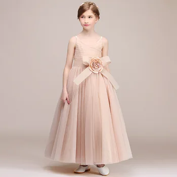 

2019 Flower Girls For Wedding Kids Girls Tulle Party Christmas Dress Children Mesh Princess Gown Teen Girls Prom Vestidos Q429