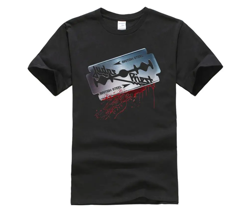 

Judas Priest British Steel Mens Black Rock T-shirt NEW S M L XL 2XL 3XL New Man Design T Shirt Print Letter Top Tee