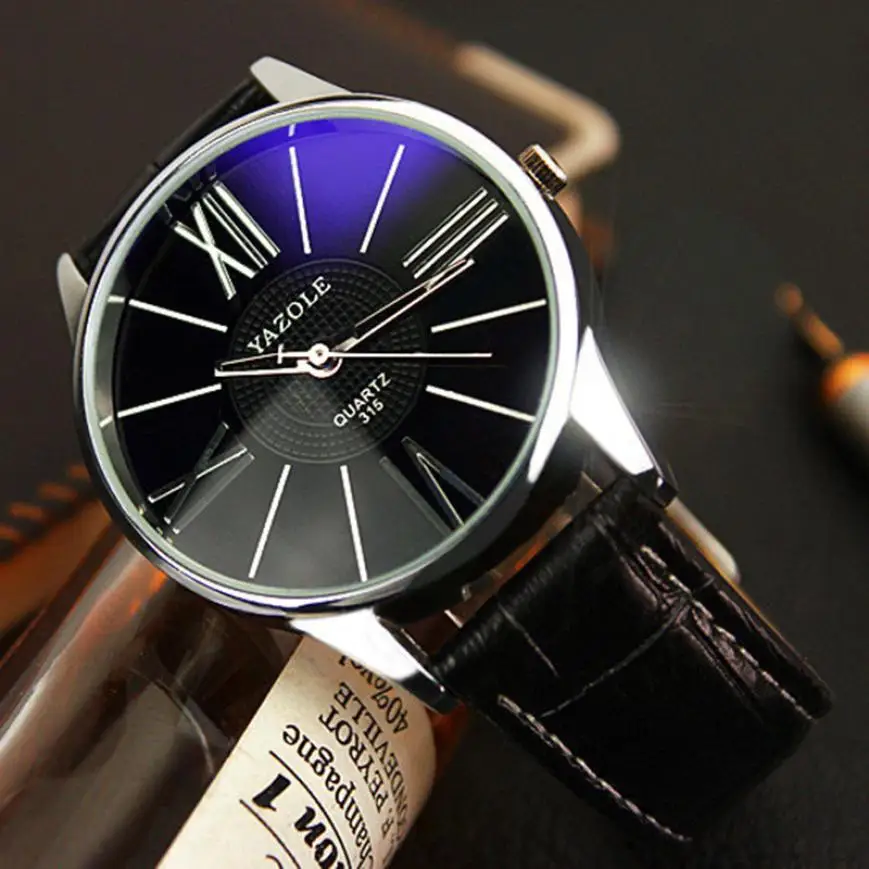 

Mens Watches Top Brand Luxury PU Leather Stainless Steel Dial Quartz Wrist Watch Relogio Masculino Dropshipping