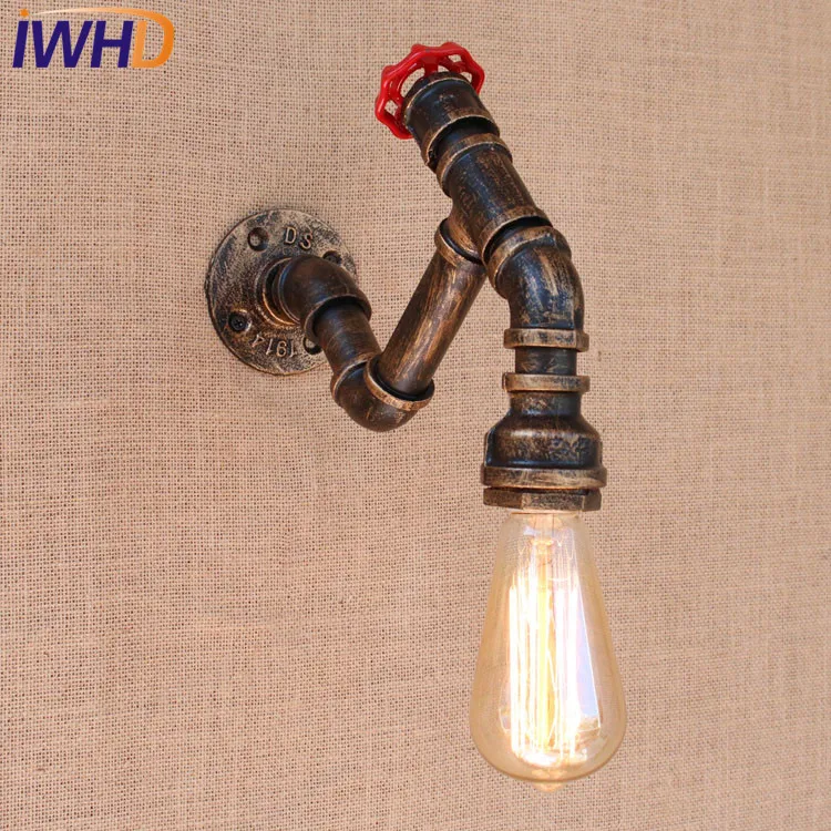 IWHD Loft Industrial Vintage Wall Lamp Antique Edison Wall Sconce Bulb E27 Iron Pipe Wall Light Fixtures Dining Room Lighting IWHD Loft Industrial Vintage Wall Lamp Antique Edison Wall Sconce Bulb E27 Iron Pipe Wall Light Fixtures Dining Room Lighting