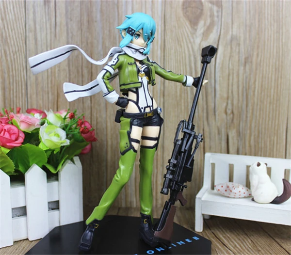 Аниме Sword Art Online 2 Sinon Asada Shino Sao 2 ПВХ фигурка игрушки 20 см, Sword Art Online II Asada Shino фигурка игрушки