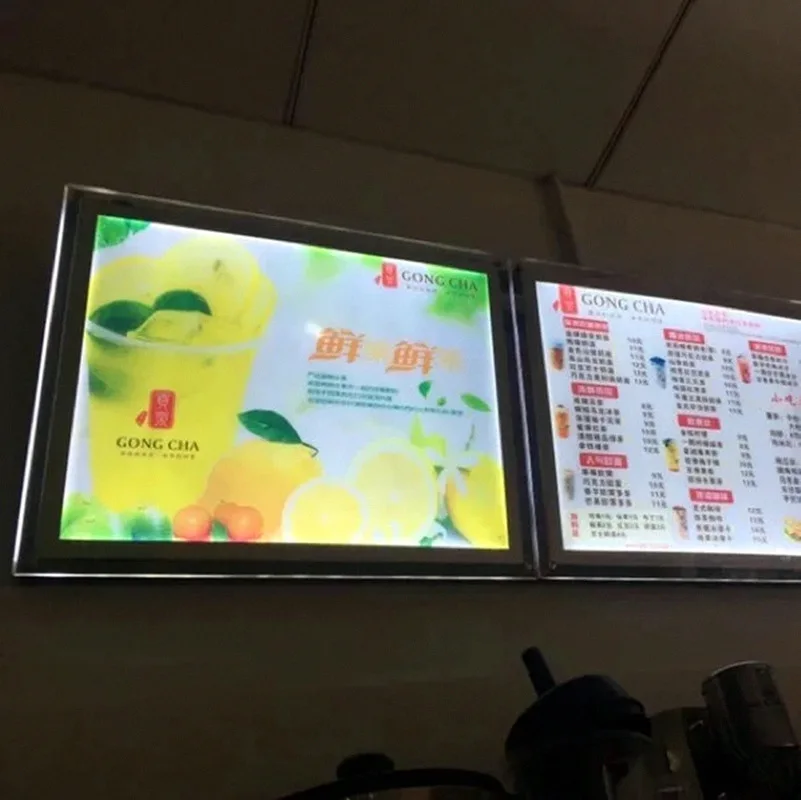 Led Illuminated Acrylic Menu Board A2 Size Led Edgelit Menu Light Box ...