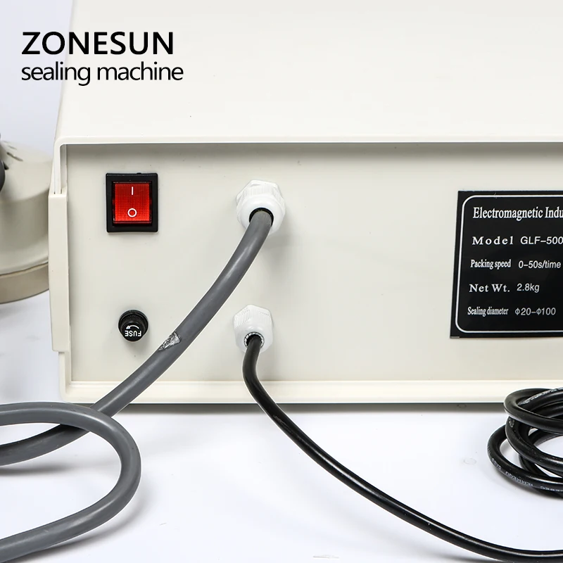 ZONESUN новая модель GLF-500 портативное и продолжительное Индукционное запаивание Горячая Ручная укупорка машина запайки Диметр 20-100 мм