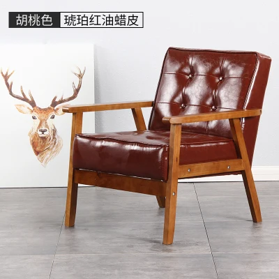 Луи мода европейский стиль Маленькая квартира гостиная простой диван стул Массив дерева, ткань из искусственной кожи - Цвет: B4