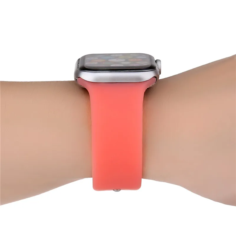 Мягкий сменный силиконовый ремень 44/40 мм для наручных часов Apple Watch, версии 4 спортивный браслет наручный ремень 38, 42 мм, версия, аксессуары для наручных часов Iwatch 3/2/1 - Цвет ремешка: Orange red