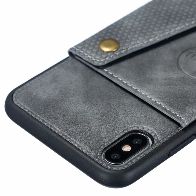 Кошелек кожаный чехол для телефона с подставкой для iPhone X XS XR XS Max 6 6S 7 8 Plus бизнес автомобиль Адсорбция карты карман задняя крышка