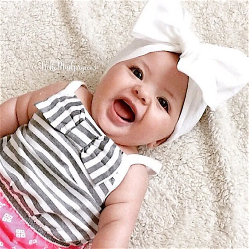 

1PC 2018 Hot-sale Girl Cotton Dot Heart Elastic Bow Headband Hair Style Headbands Accessories For kIds Headwrap Bandeau