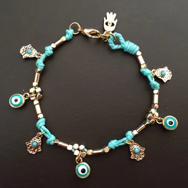 

2019 New Fashion jewelry handcrafted jewelry bracelet Unisex Crystal from Swarovski Retro Simple Palm Eye Bracelet 4 Colors