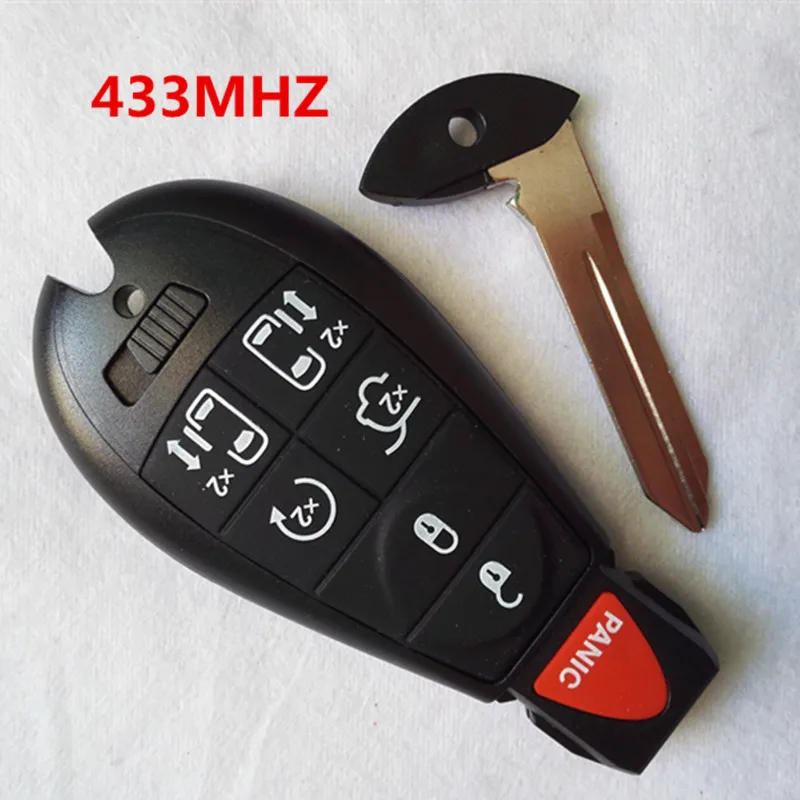 

REPLACEMENT Smart Remote Key Fobik Keyless Entry Fob 6 Button +1 Panic for Dodge Chrysler Grand Voyager 433MHZ