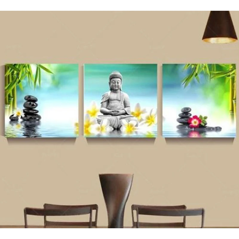 3-Panels-Unframed-Canvas-Photo-Prints-Buddha-Wall-Art-Picture-Canvas-Paintings-Wall-Decorations-Artwork-Giclee