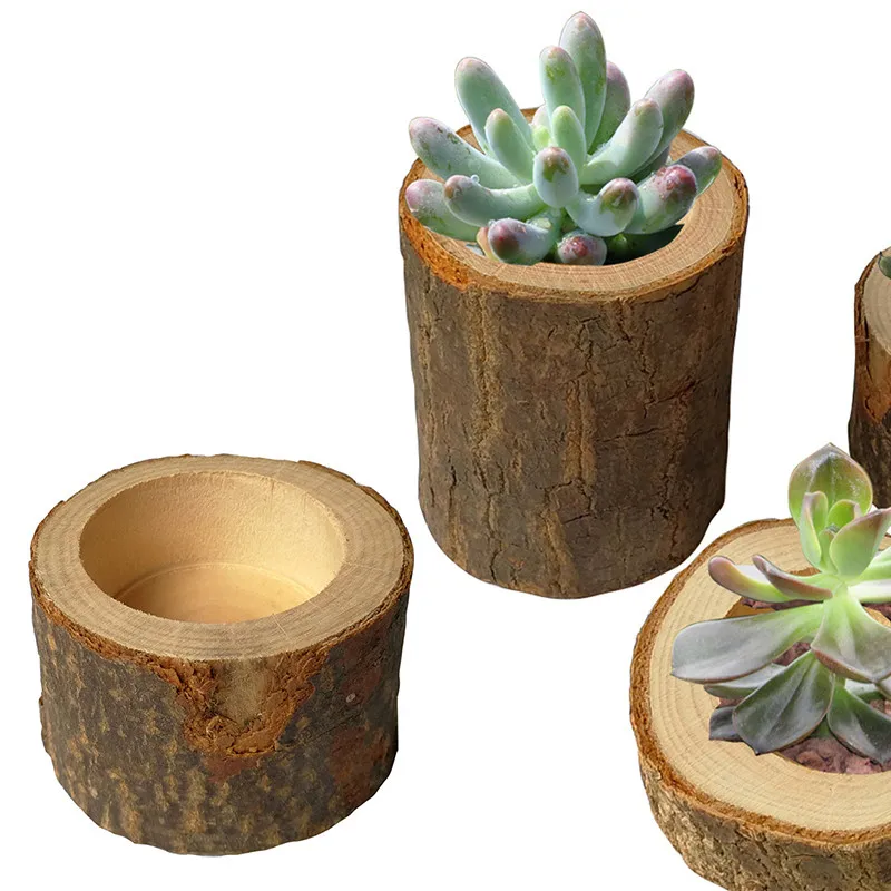 

Wooden Crafts Candlestick Small Flower Pot Hollow Wooden Stake Home Decoration