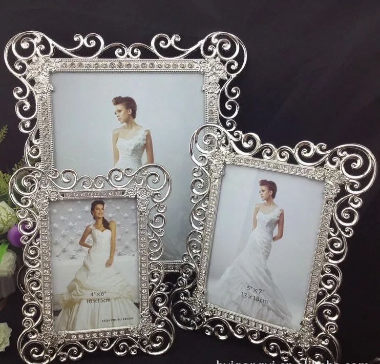 Luxury 5X7 Inch Filigree Rectangle Zinc Alloy Metal Picture Frames Lot