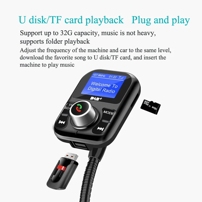 JaJaBor dab fm передатчик приемник dab Bluetooth Handsfree Car Kit с разъемом подачи внешнего сигнала AUX Автомобильный MP3-плеер цифровой аудиовещание USB Зарядное устройство