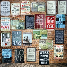 [Mike86] famoso poema, amor en casa, familia, felicidad, cartel de placa de Metal, cartel personalizado de pintura para habitación, decoración romántica, LT-1692 de arte