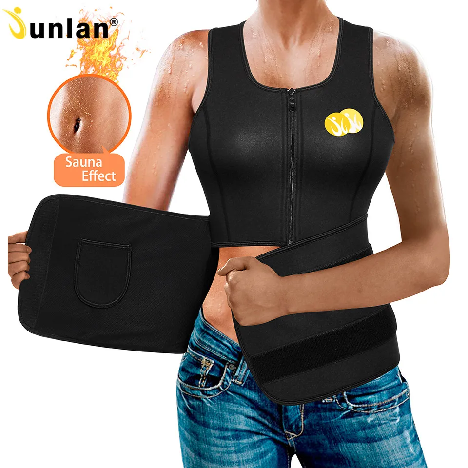 

Junlan Body Control Shapewear Neoprene Slimming Waist Trainer Zipper Bodysuit Women Tummy Shaper Modeling Strap for Reducing