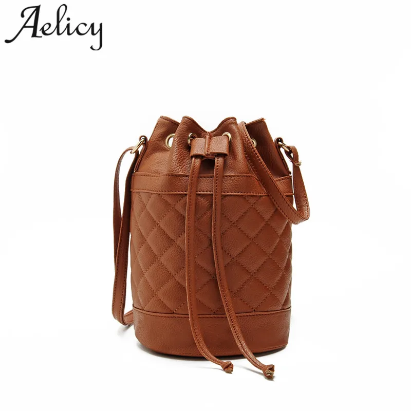 

Aelicy dropshipping new 2019 hot selling Fashion Women Leather Quilted Handbag Bucket Shoulder Messenger Bag Tote Satchel bolsa